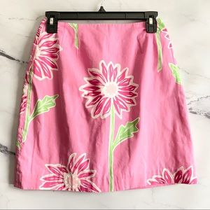 VTG Lilly Pulitzer Jumbo Daisy Print Fully Lined Skirt Size 4